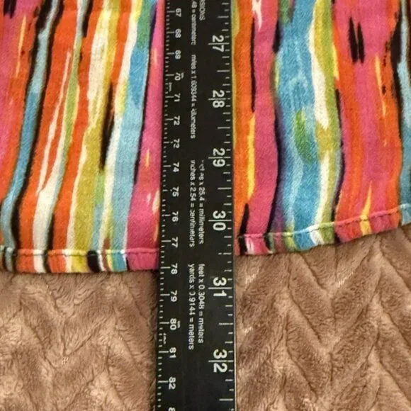 New Directions Womens M Maxi Skirt Striped Lagenlook Arty Boho Whimsical Flowy - Picture 6 of 8